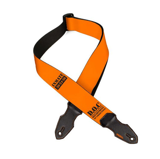 orange leather guitar strap